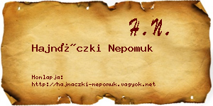 Hajnáczki Nepomuk névjegykártya